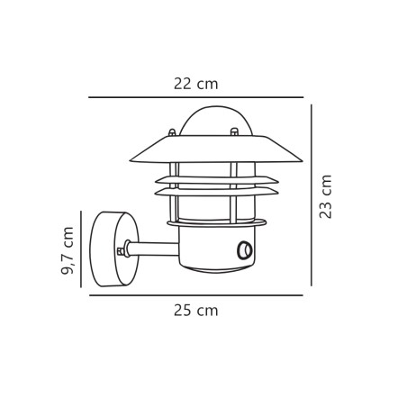 Galvanised outdoor wall light Blokhus Up Sensor