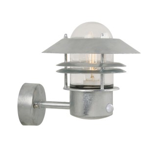 Galvanised outdoor wall light Blokhus Up Sensor