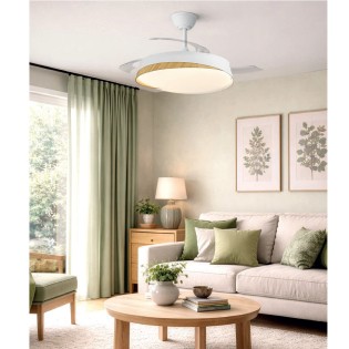 Ventilador LED aspas retráctiles Marte CCT Dim (48W)