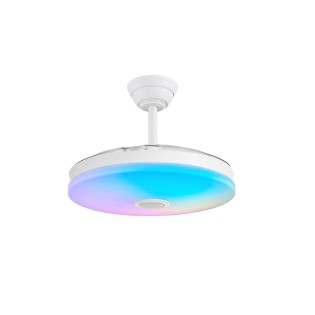 Ventilador LED aspas retráctiles Music Altavoz RGB CCT Dim (48+8W)