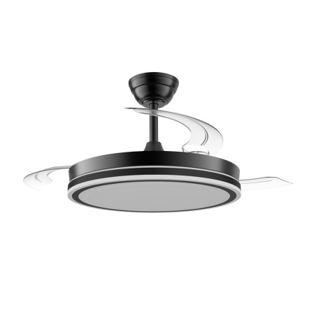 LED fan with retractable blades Night Eco Black CCT Dim (48W)
