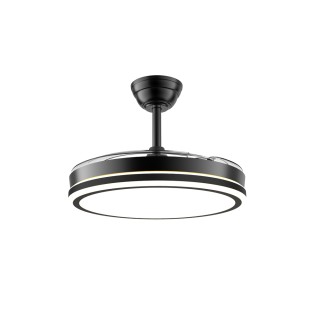 LED fan with retractable blades Night Eco Black CCT Dim (48W)