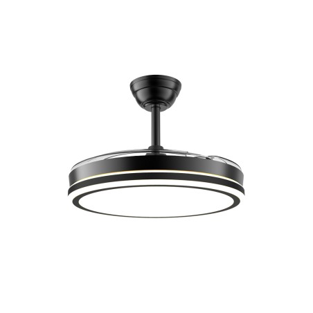 LED fan with retractable blades Night Eco Black CCT Dim (48W)