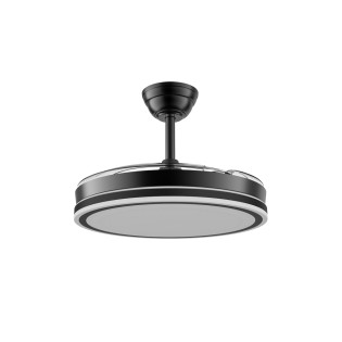 LED fan with retractable blades Night Eco Black CCT Dim (48W)