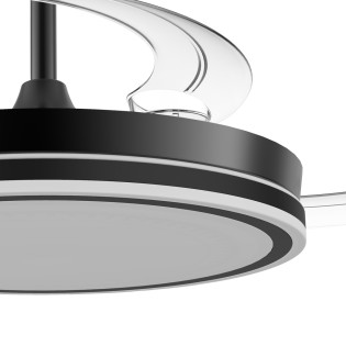 Night Evo M Black CCT Dim (60W) Retractable Blade LED Fan