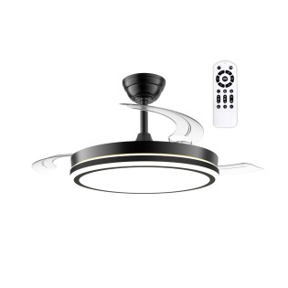 Night Evo M Black CCT Dim (60W) Retractable Blade LED Fan