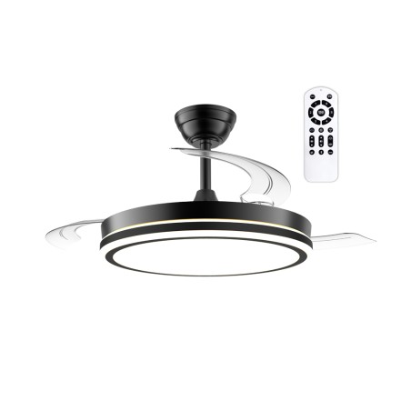 Night Evo M Black CCT Dim (60W) Retractable Blade LED Fan