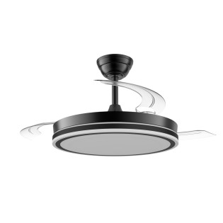 Night Evo M Black CCT Dim (60W) Retractable Blade LED Fan