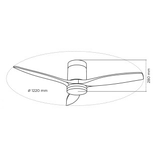 LED Ceiling Fan Nine Eco CCT Dim (20W)