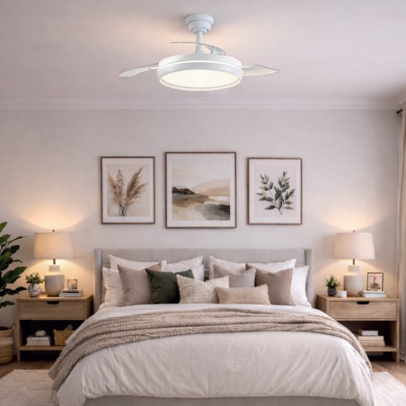 Ventilador LED aspas retráctiles Charly Evo CCT Dim (60W)