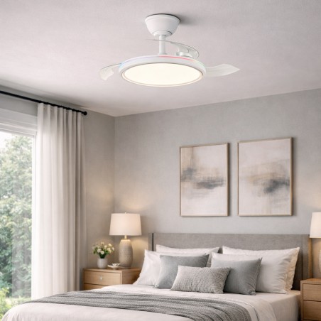 Ventilador LED aspas retráctiles Rexus  CCT Dim (24+8W)