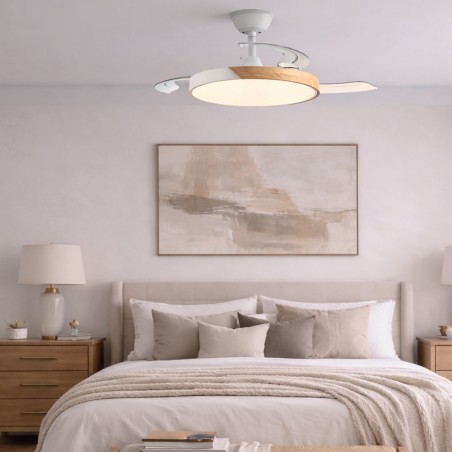 Ventilador LED aspas retráctiles Taoro CCT Dim (60W)