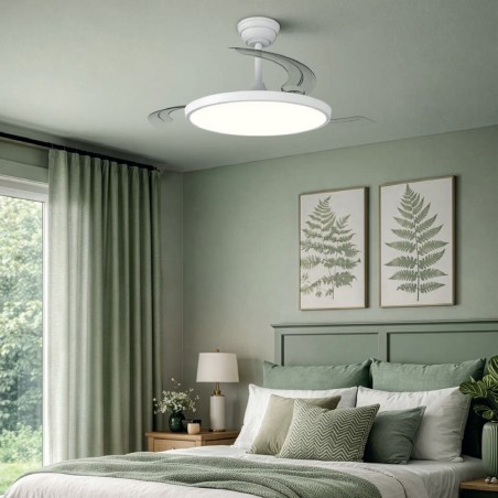 LED fan with retractable blades Cookie CCT Dim (60W)