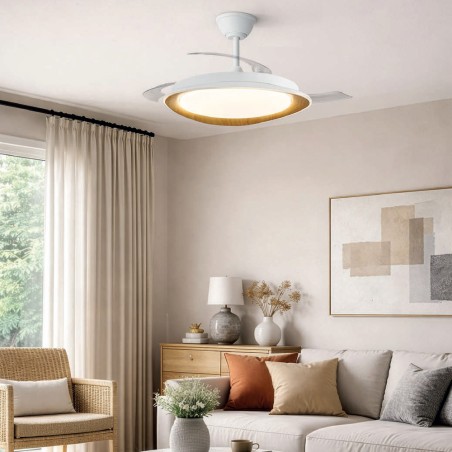 Ventilador LED aspas retráctiles Plenn CCT Dim (48W)