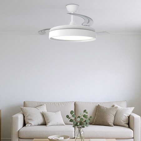 Ventilador LED aspas retráctiles Glow Evo CCT Dim (60W)