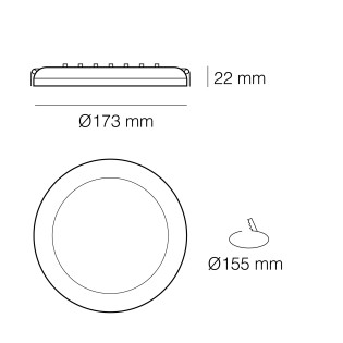 Downlight LED rounded Extra-flat 12W