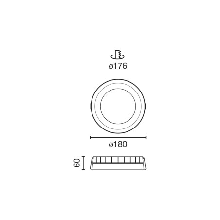 LED Ceiling Recessed Light Croc (19W)