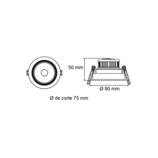 Recessed light with built-in LED 6W