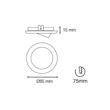 Zar - Recessed Spotlight fixed, chrome colour