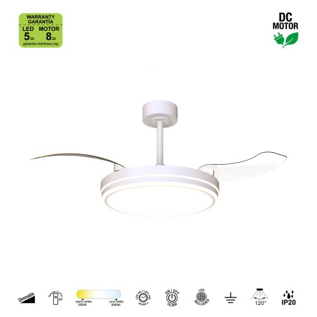 copy of Ventilador LED aspas desplegables Alaska Mini CCT Dim (45W)