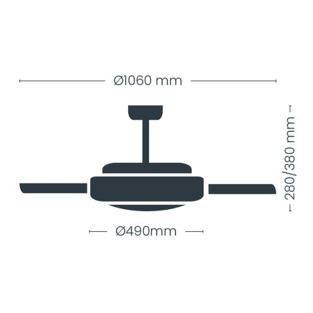LED fan with retractable blades Night Eco White CCT Dim (48W)