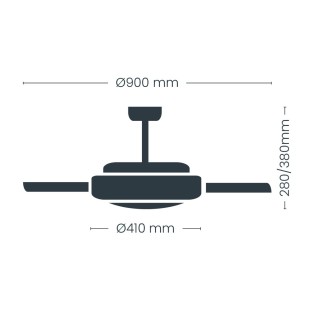 LED fan with retractable blades Night Eco S CCT Dim (39W)