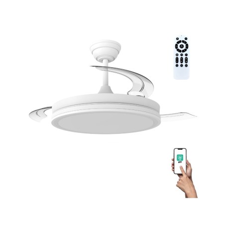 LED fan with retractable blades Night Evo M White CCT Dim (60W)