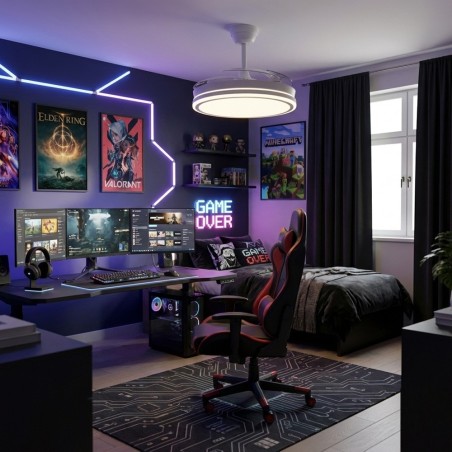 LED fan with retractable blades Night Evo M White CCT Dim (60W)