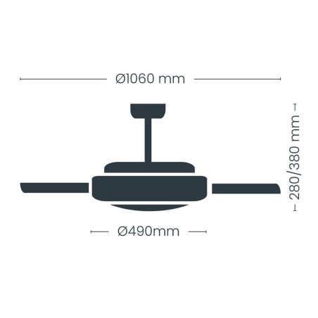 LED fan with retractable blades Night Evo M White CCT Dim (60W)