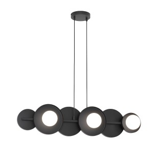 Lámpara colgante Aurevo negro (6 luces)