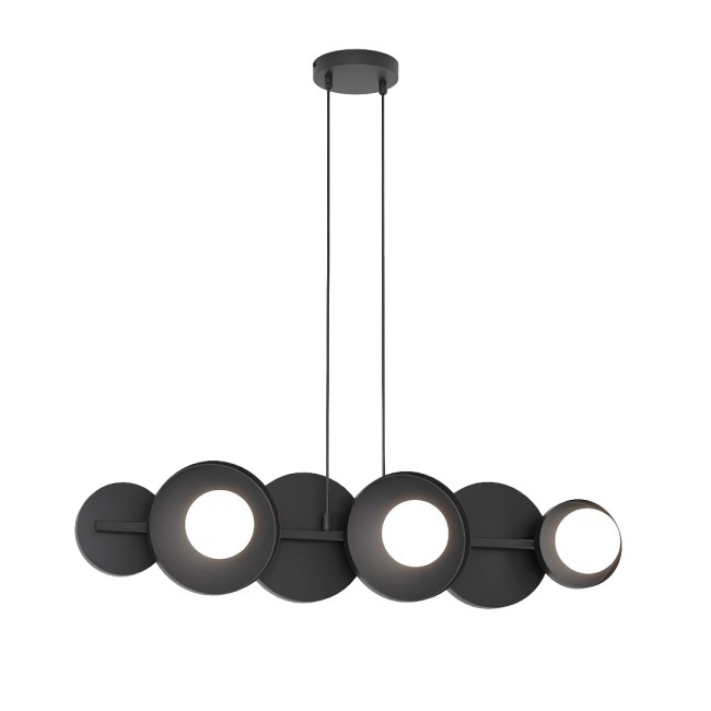 Lámpara colgante Aurevo negro (6 luces)
