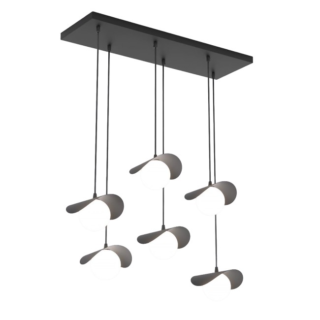 Lámpara colgante Serelia negro (6 luces)