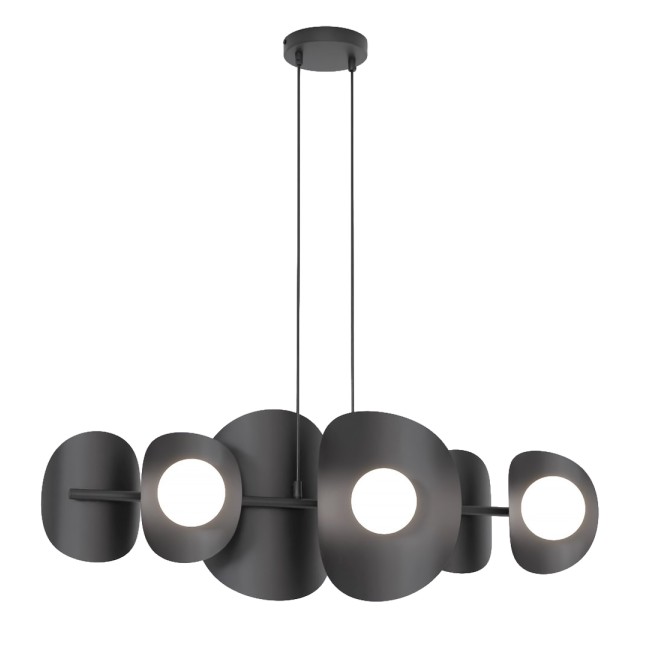 Lámpara colgante Lithora negro (6 luces)