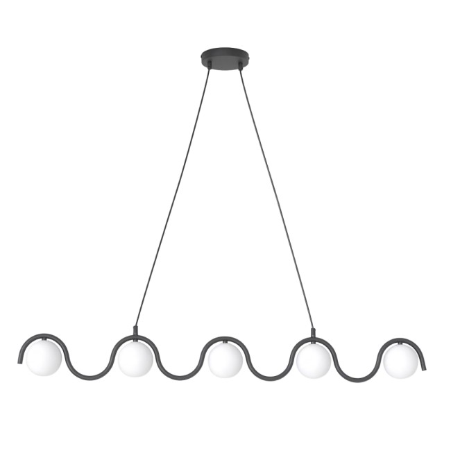 Lámpara colgante Ondessa negro (5 luces)