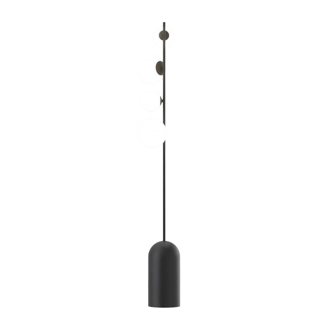 Lámpara de pie Tandem negro (4 luces)