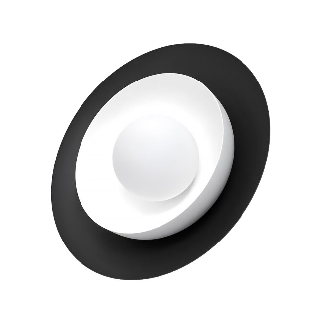 Kumi wall sconce black + white
