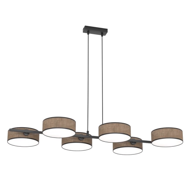 Brown+black Troma pendant lamp (6 lights)