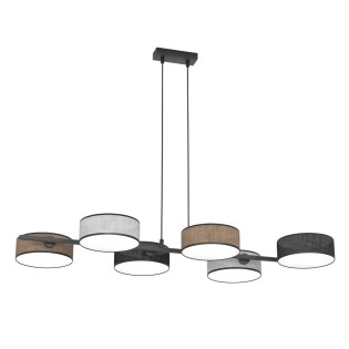 Troma hanging lamp black+brown+gray (6 lights)