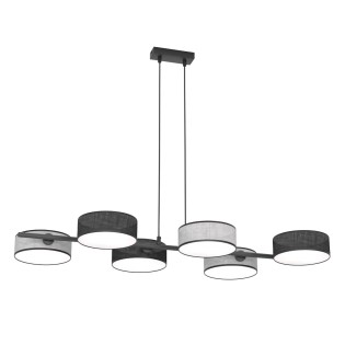 Lámpara colgante Troma negro+gris (6 luces)