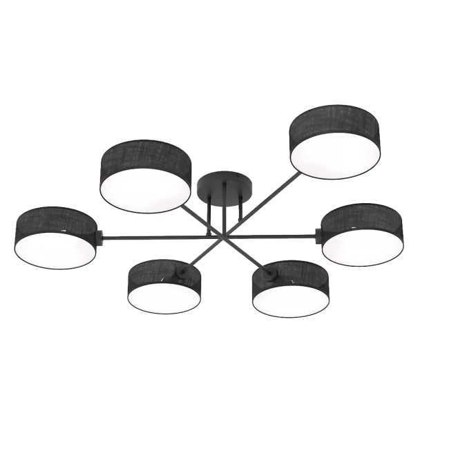 Lorix black ceiling lamp (6 lights)