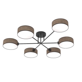 Lorix brown+black ceiling lamp (6 lights)