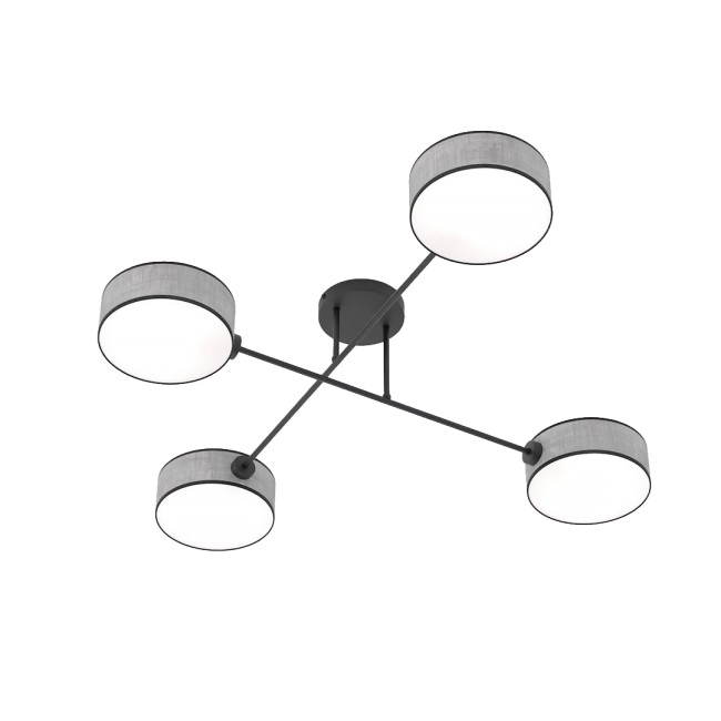 Lorix gray+black ceiling lamp (4 lights)