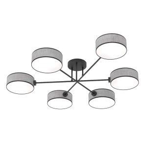Lorix gray+black ceiling lamp (6 lights)