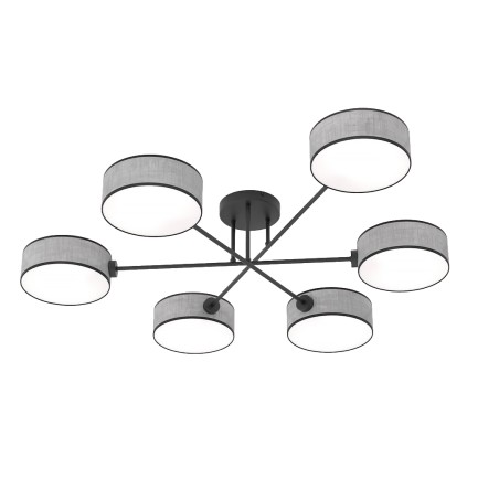 Lorix gray+black ceiling lamp (6 lights)