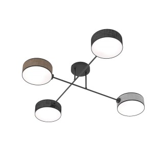 Lorix ceiling lamp black+brown+gray (4 lights)