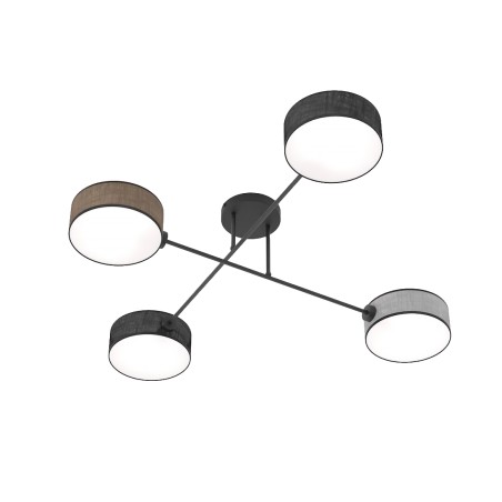Lorix ceiling lamp black+brown+gray (4 lights)
