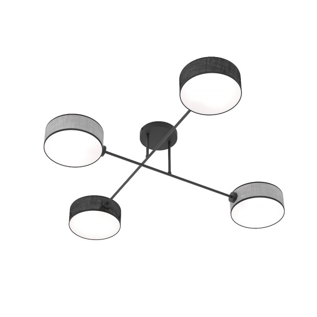 Lorix black and gray ceiling lamp (4 lights)
