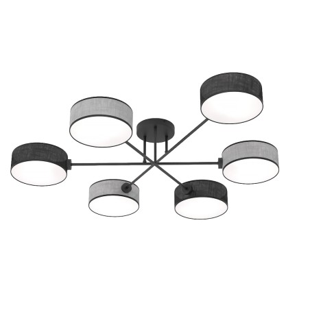 Lorix black and gray ceiling lamp (6 lights)
