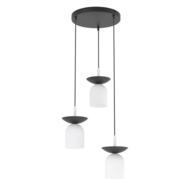 Lorenza II pendant lamp white+black (3 lights)