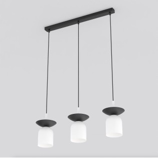 Lorenza pendant lamp white+black (3 lights)